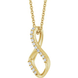 14K Gold Round Natural Diamond Accented Freeform Pendant – 1/5 CTW - Yellow Gold - view 2