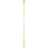14K Gold Round Natural White Sapphire Bezel-Set Link Bracelet - Yellow Gold - view 6