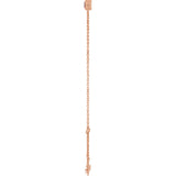 14K Gold Round Natural Mozambique Garnet Bezel-Set Link Bracelet - Rose Gold - view 6