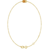 14K Gold Round Natural Citrine Bezel-Set Link Bracelet - Yellow Gold - view 5