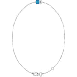 14K Gold Round Natural Blue Zircon Bezel-Set Link Bracelet - White Gold - view 5