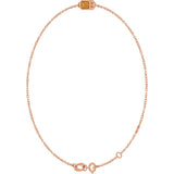 14K Gold Round Natural Citrine Bezel-Set Link Bracelet - Rose Gold - view 5