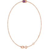 14K Gold Round Lab-Grown Alexandrite Bezel-Set Link Bracelet - Rose Gold - view 5