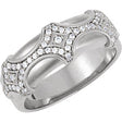 14K Gold Round Natural Diamond Vintage-Inspired Accented Ring - White Gold