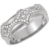14K Gold Round Natural Diamond Vintage-Inspired Accented Ring - White Gold