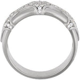 14K Gold Round Natural Diamond Vintage-Inspired Accented Ring - White Gold - view 2