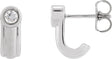 Platinum Round Lab-Grown Diamond Solitaire J-Hoop Earrings