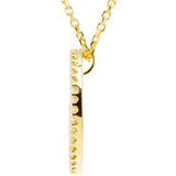 14K Gold Round Natural Diamond Tiny Peace Sign Necklace - Yellow Gold - view 3