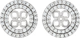 14K Gold Natural Diamond Earring Jackets for Pearl Double Halo-Style Earring Jackets for Pearl Studs - Rose Gold - view 3