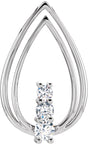 14K Gold Round Natural Diamond Freeform Pendant - White Gold