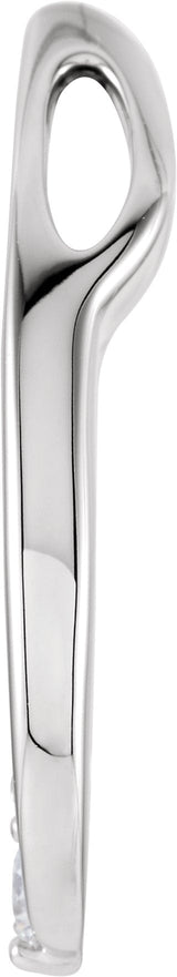 14K Gold Round Natural Diamond Three-Stone Freeform Pendant – 3/8 CTW · 3.4mm Stones - White Gold - view 2