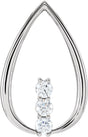 14K Gold Round Natural Diamond Three-Stone Freeform Pendant – 3/8 CTW · 3.4mm Stones - White Gold
