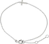 14K Gold Round Natural Diamond Youth Sideways Cross Bracelet - view 2