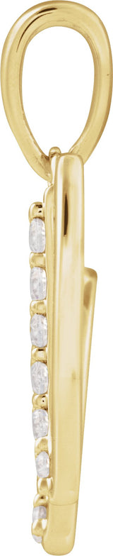 14K Gold Round Natural Diamond Accented Initial Necklace or Pendant - Yellow Gold - view 2