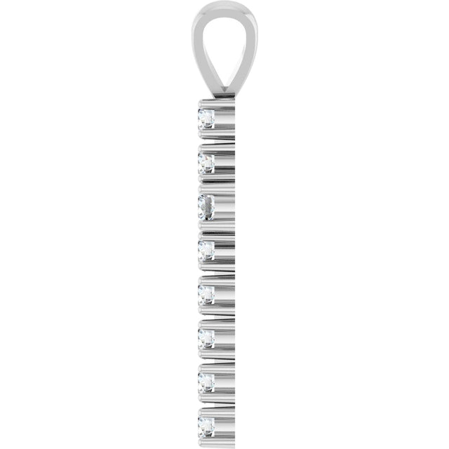Platinum Round Natural Diamond Accented Cross Pendant – up to 3/4 CTW - view 3