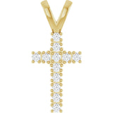 14K Gold Round Natural Diamond Accented Cross Pendant – up to 3/4 CTW - Yellow Gold