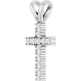 Platinum Round Natural Diamond Accented Cross Pendant – up to 3/4 CTW - view 2