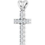 Platinum Round Natural Diamond Accented Cross Pendant – up to 3/4 CTW - view 2