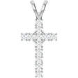 Platinum Round Natural Diamond Accented Cross Pendant – up to 3/4 CTW