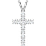 Platinum Round Natural Diamond Accented Cross Pendant – up to 3/4 CTW