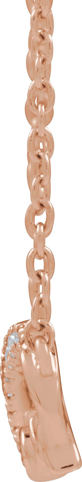 14K Gold Round Natural Diamond Infinity-Inspired Mom Necklace - Rose Gold - view 2