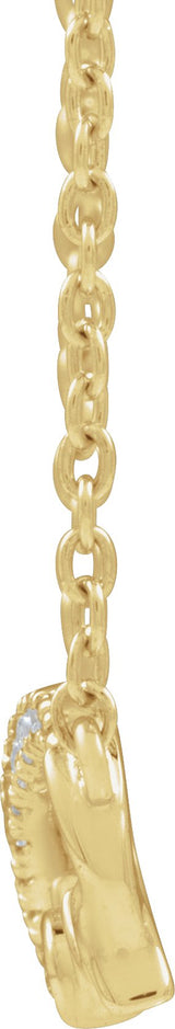 14K Gold Round Lab-Grown Diamond Infinity-Inspired Mom Necklace - Yellow Gold - view 2