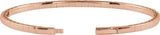 14K Gold Round Natural Diamond Half Accented Flexible Bangle Bracelet - Rose Gold - view 3