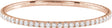 14K Gold Round Natural Diamond Half Accented Flexible Bangle Bracelet - Rose Gold
