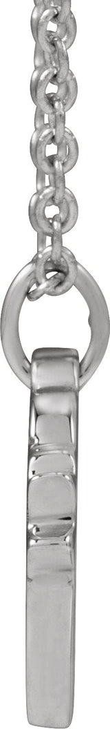 14K Gold Round Natural Diamond Engravable Accented Heart Necklace or Pendant – 005 CTW - White Gold - view 2
