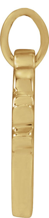 14K Gold Round Natural Diamond Engravable Accented Heart Necklace or Pendant – 005 CTW - Yellow Gold - view 2