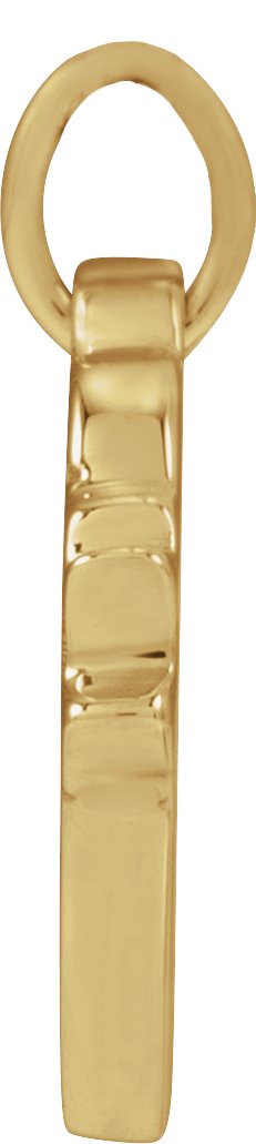 14K Gold Round Natural Diamond Engravable Accented Heart Necklace or Pendant – 005 CTW - Yellow Gold - view 2