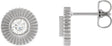 Platinum Round Lab-Grown Diamond Accented Starburst Stud Earrings