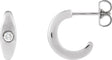 Platinum Round Natural Diamond Accented Hoop Earrings IV