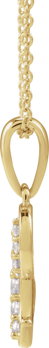 14K Gold Round Natural Diamond Accented Initial Necklace or Pendant - Yellow Gold - view 2