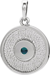 Platinum Round Lab-Grown Alexandrite Disc Necklace or Pendant - view 3