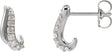 14K Gold Round Natural Diamond Accented Freeform Earrings III - White Gold