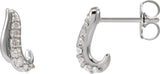 Platinum Round Natural Diamond Accented Freeform Earrings III