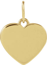 14K Gold Round Natural Diamond Engravable Paw Print Heart Pendant - Yellow Gold - view 4