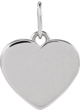 14K Gold Round Natural Diamond Engravable Paw Print Heart Pendant - White Gold - view 4