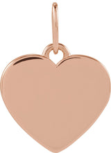 14K Gold Round Natural Diamond Engravable Paw Print Heart Pendant - Rose Gold - view 4