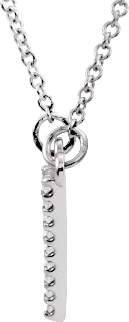 14K Gold Triangle Necklace - White Gold - view 2