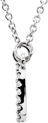 14K Gold Square Necklace - White Gold - view 2