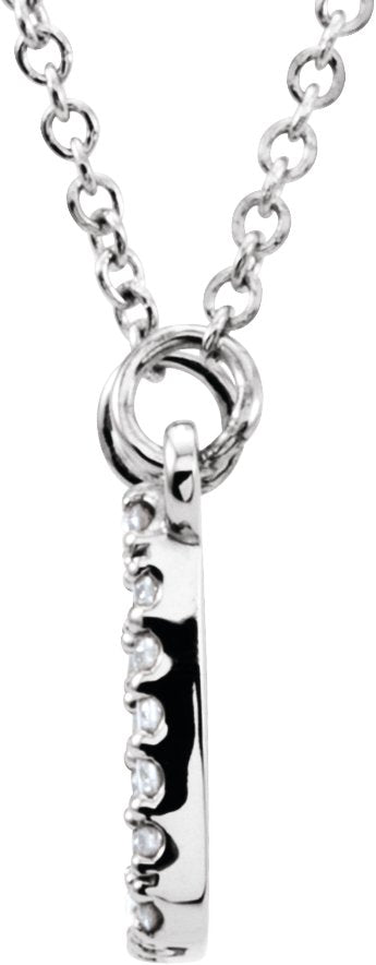 14K Gold Square Necklace - White Gold - view 2