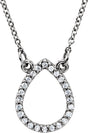 14K Gold Teardrop Necklace - White Gold