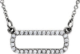 14K Gold Geometric Necklace - White Gold