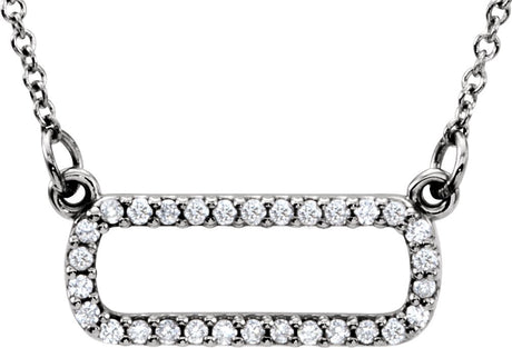 14K Gold Geometric Necklace - White Gold