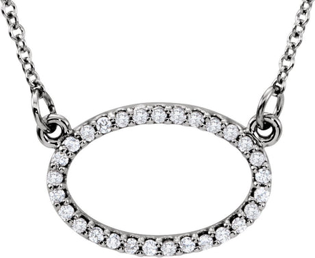 14K Gold Accented Necklace - White Gold