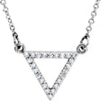 14K Gold Triangle Necklace - White Gold