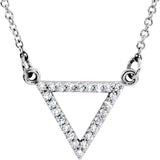 14K Gold Triangle Necklace - White Gold