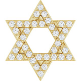 14K Gold Round Natural Diamond Star of David Necklace or Pendant - Yellow Gold